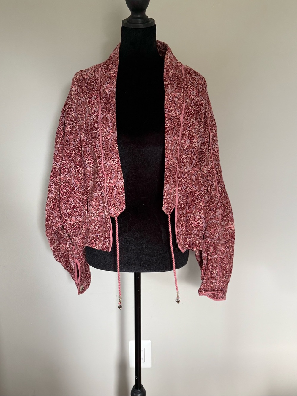 Free People Pink and Mauve Paisley Print Top